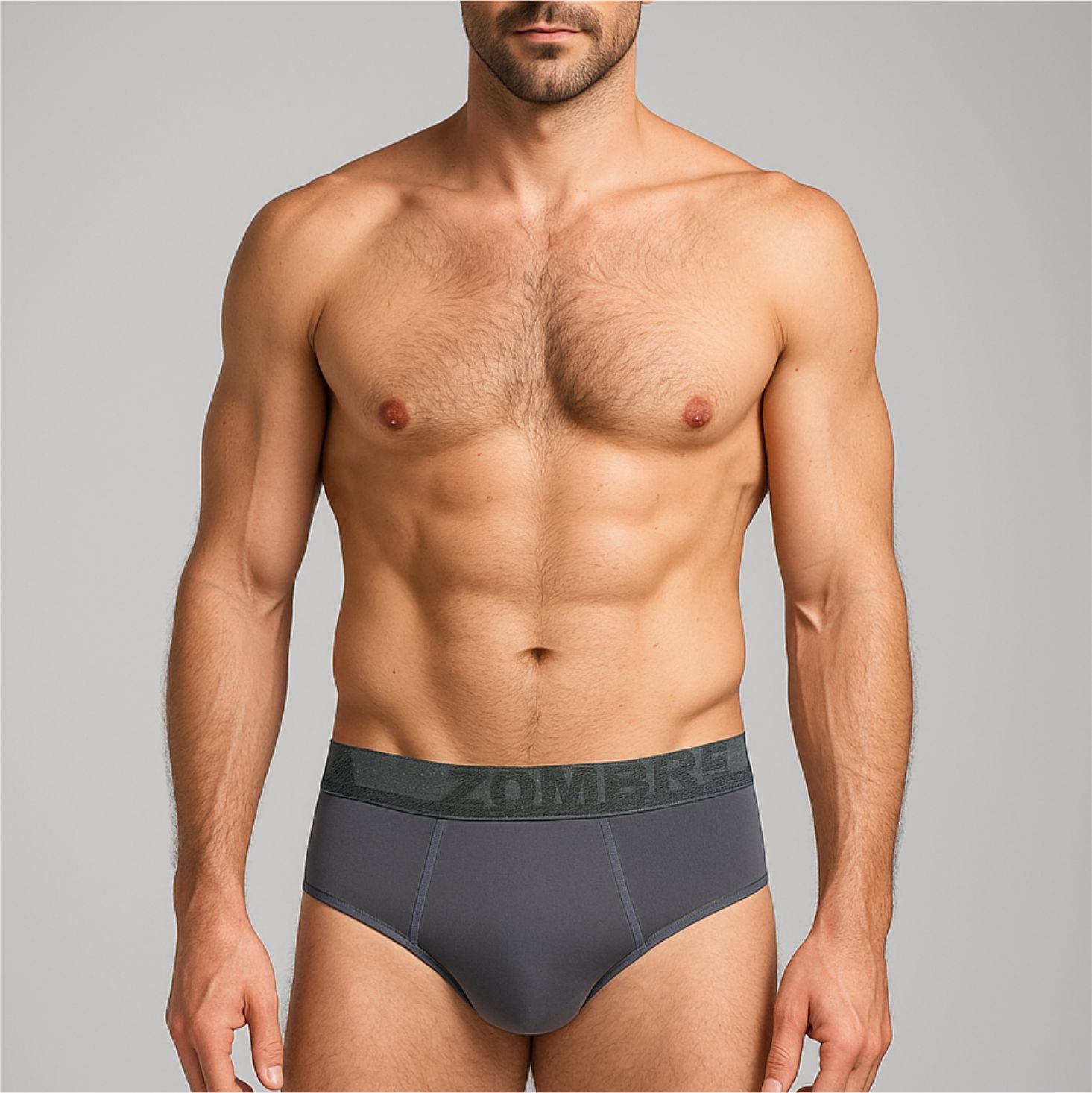 KIT 10 CUECAS SLIP ADULTO MICROFIBRA LISA ZOMBRE